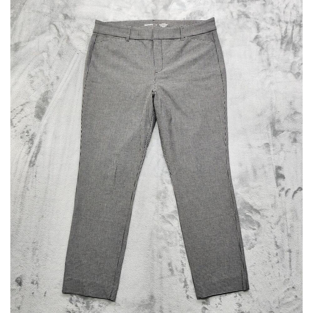 Old Navy Pants Womens 14 Black Gray Houndstooth High‎ Rise Pixie Skinny Stretch